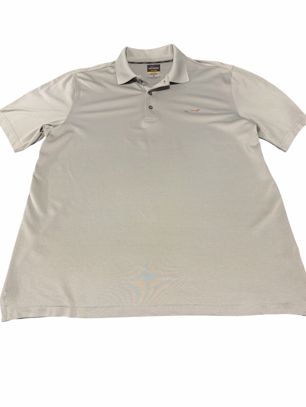 Greg Norman Play Dry Men's Golf Polo Gray Shark Logo M